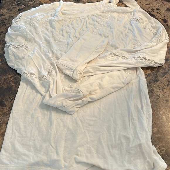 Free People Ivory Mock Neck Lace Top - Picture 11 of 12